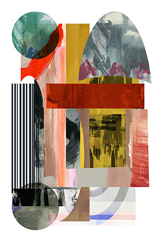 Modern Abstract Collage Art Print by Cartissi