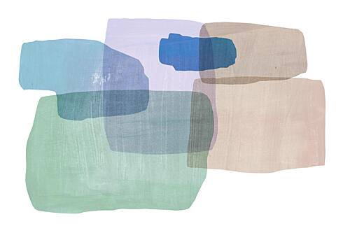 Overlapping Pastel Shapes Art Print by Cartissi