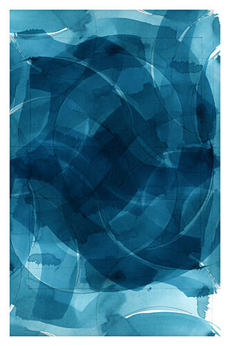 Deep Blue Currents Art Print by Cartissi