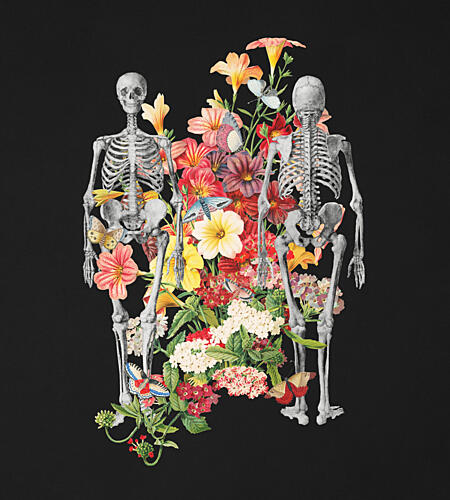 Eternal Bloom Skeletons Art Print