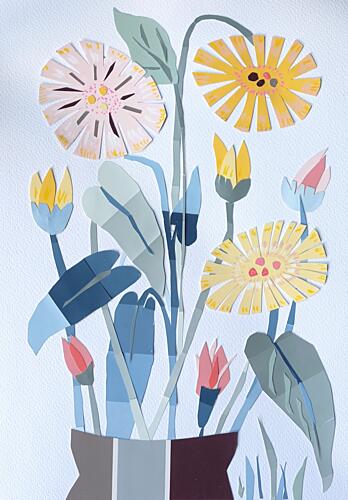 Floral Collage Bouquet Art Print