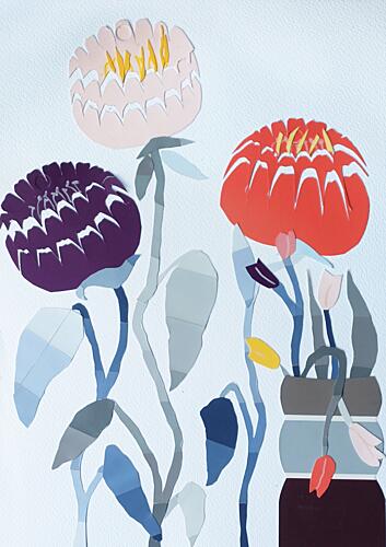 Colorful Paper Flowers Art Print