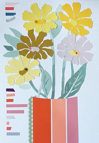 Cheerful Cutout Flowers Art Print