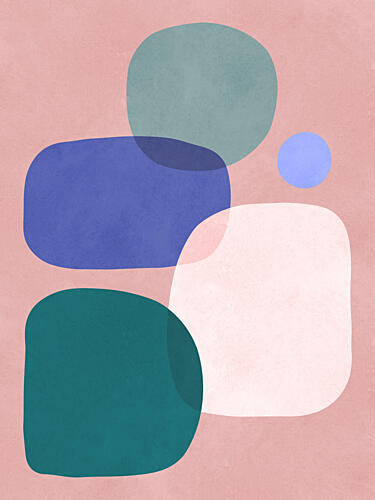 Abstract Pastel Shapes Art Print