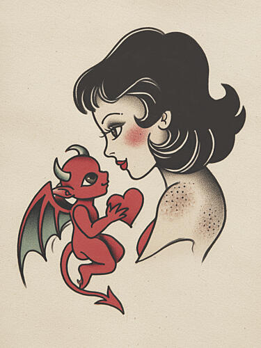 Sweet Devil Love Pop art reproduction