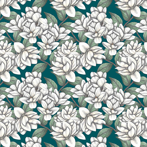 White Floral Pattern Art Print
