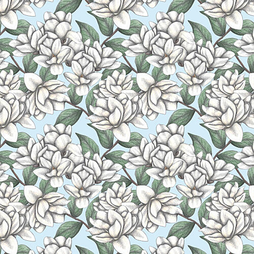 White Floral Pattern Art Print
