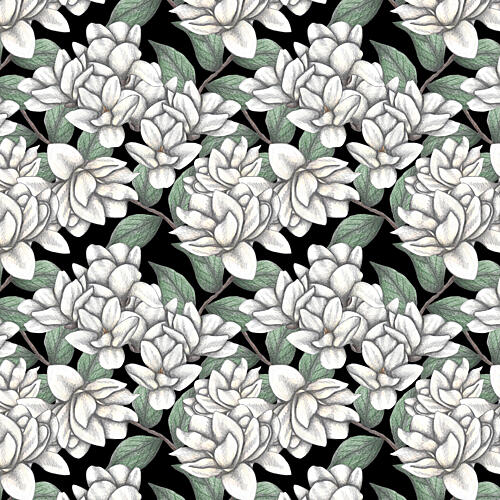 Elegant White Floral Pattern Art Print by Cecilia Battaini