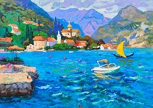 Vibrant Coastal Bay Art Print