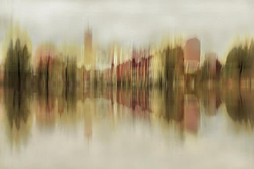 Dreamy City Reflections Art Print