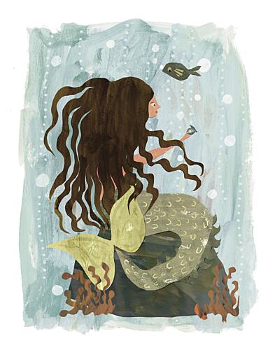 Dreamy Ocean Mermaid Art Print by Claire Hanley