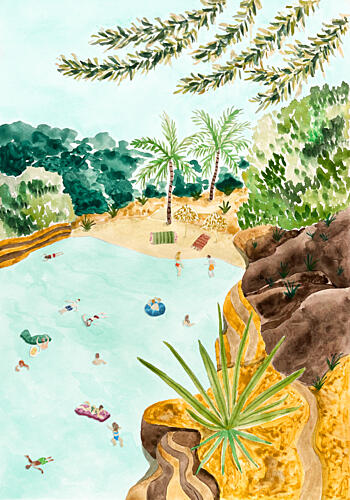 Tropical Lagoon Oasis Art Print