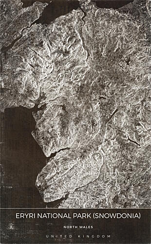 Snowdonia Mountain Topography Art Print