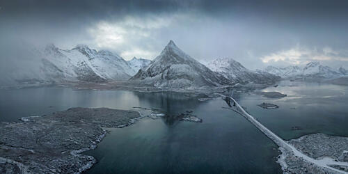 Dramatic Arctic Fjord Road Art Print