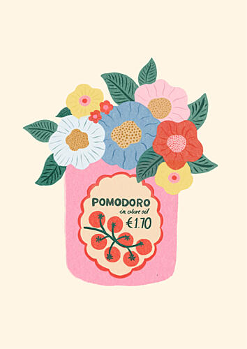 Colorful Pomodoro Flowers Art Print