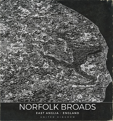Norfolk Broads Map Art Print