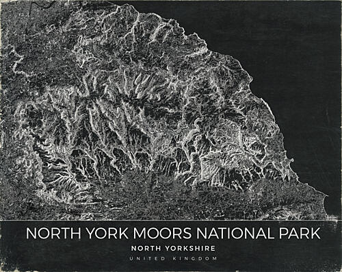 North York Moors Map Art Print