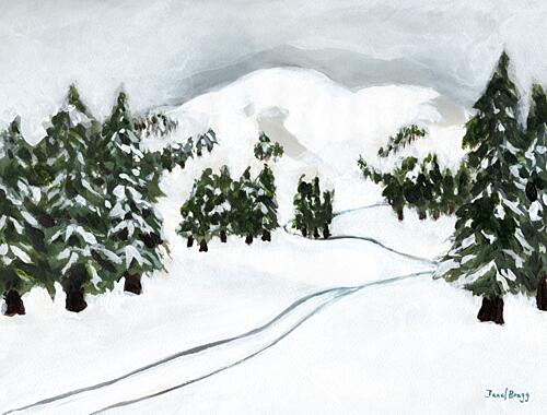 Snowy Mountain Tracks Art Print