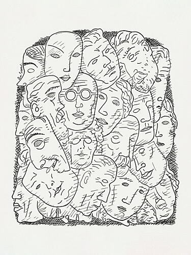 Maskers Art Print by Leo Gestel