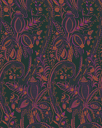 Dark Botanical Paisley Art Print