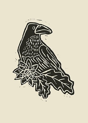 Graphic Raven Bloom Art Print
