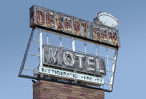 Desert Gem Motel Sign Art Print by Mike Pitzer