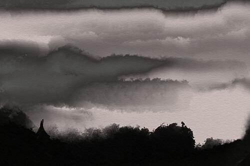 Misty Mountain Temple Art Print