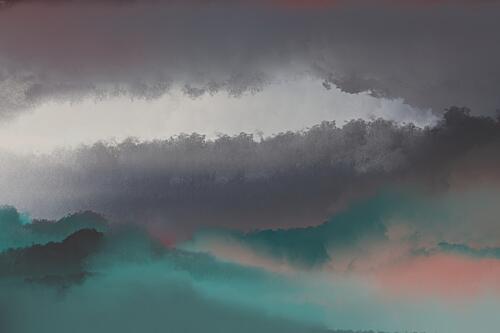 Moody Teal Cloudscape Art Print