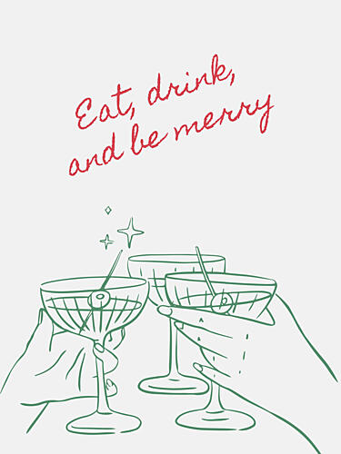 Eat Drink Be Merry Art Print by Jolly and Dash