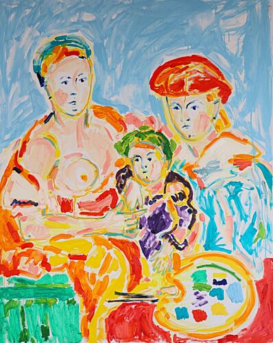 Colorful Family Portrait Art Print by Tamara Jare