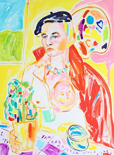 Vibrant Artist Portrait Art Print by Tamara Jare