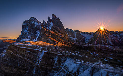 Golden Mountain Sunrise Gold Print
