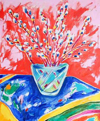 Colorful Willow Bouquet Art Print by Tamara Jare