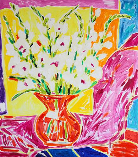 Vibrant Gladiolus Vase Art Print