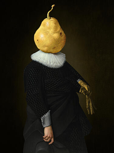 Surreal Pear Gentleman Gold Print
