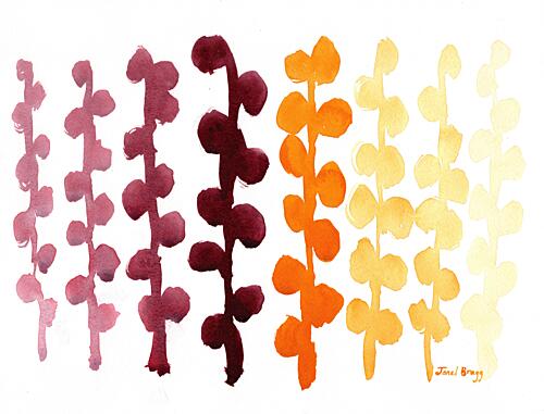 Warm Botanical Stems Art Print