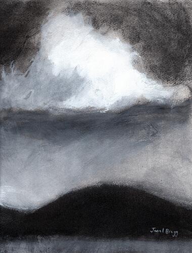 Bright Cloud Dark Hills Art Print