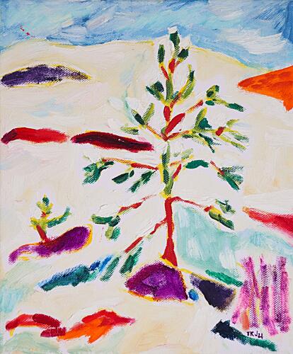 Colorful Winter Tree Art Print by Tamara Jare