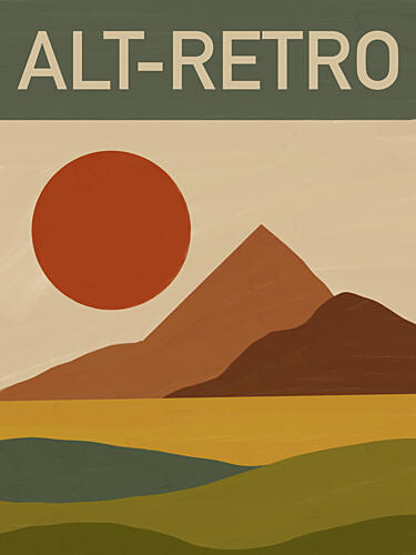 Alt Retro Landscape Art Print