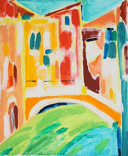 Vibrant Canal City Art Print
