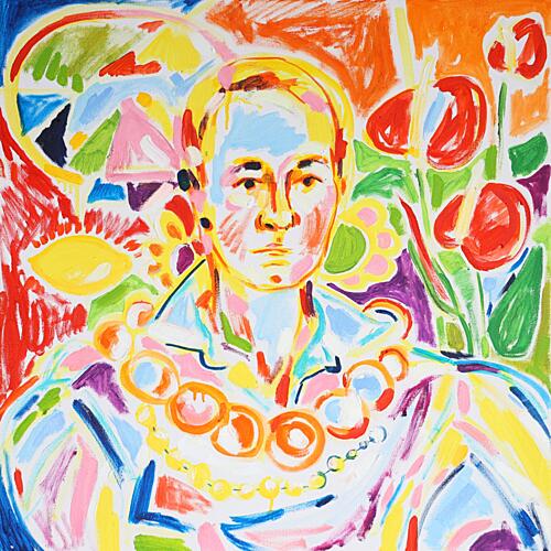 Vibrant Abstract Portrait Art Print by Tamara Jare