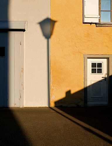 Yellow Wall Golden Shadows Gold Print