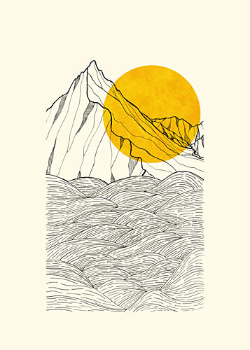 Golden Mountain Sun Gold Print