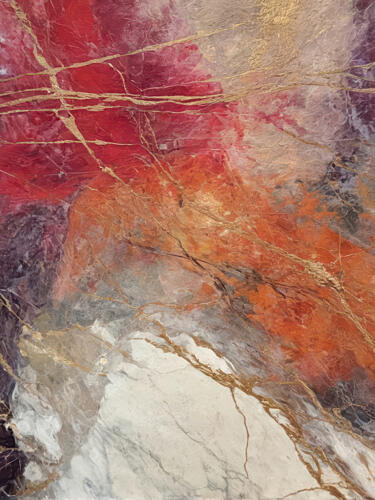 Golden Fluid Marble Gold Print