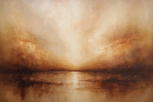 Golden Horizon Landscape Gold Print