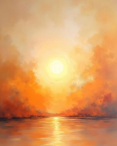 Radiant Sunset Reflections Gold Print