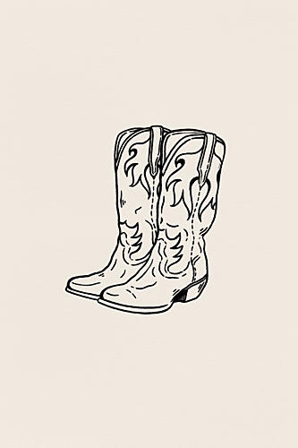 Classic Cowboy Boots Art Print