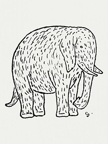 Elephant Ca. 18911941 Drawing in High Resolution by Leo Gestel Art Print by Leo Gestel