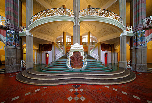 Grand Art Nouveau Staircase Art Print by Erhard Batzdorf