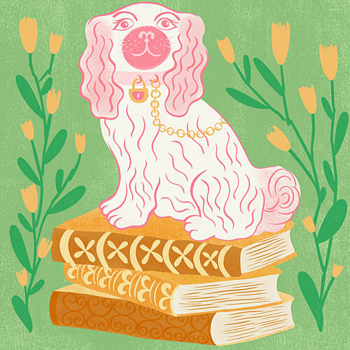 Pink Staffordshire Dog Art Print